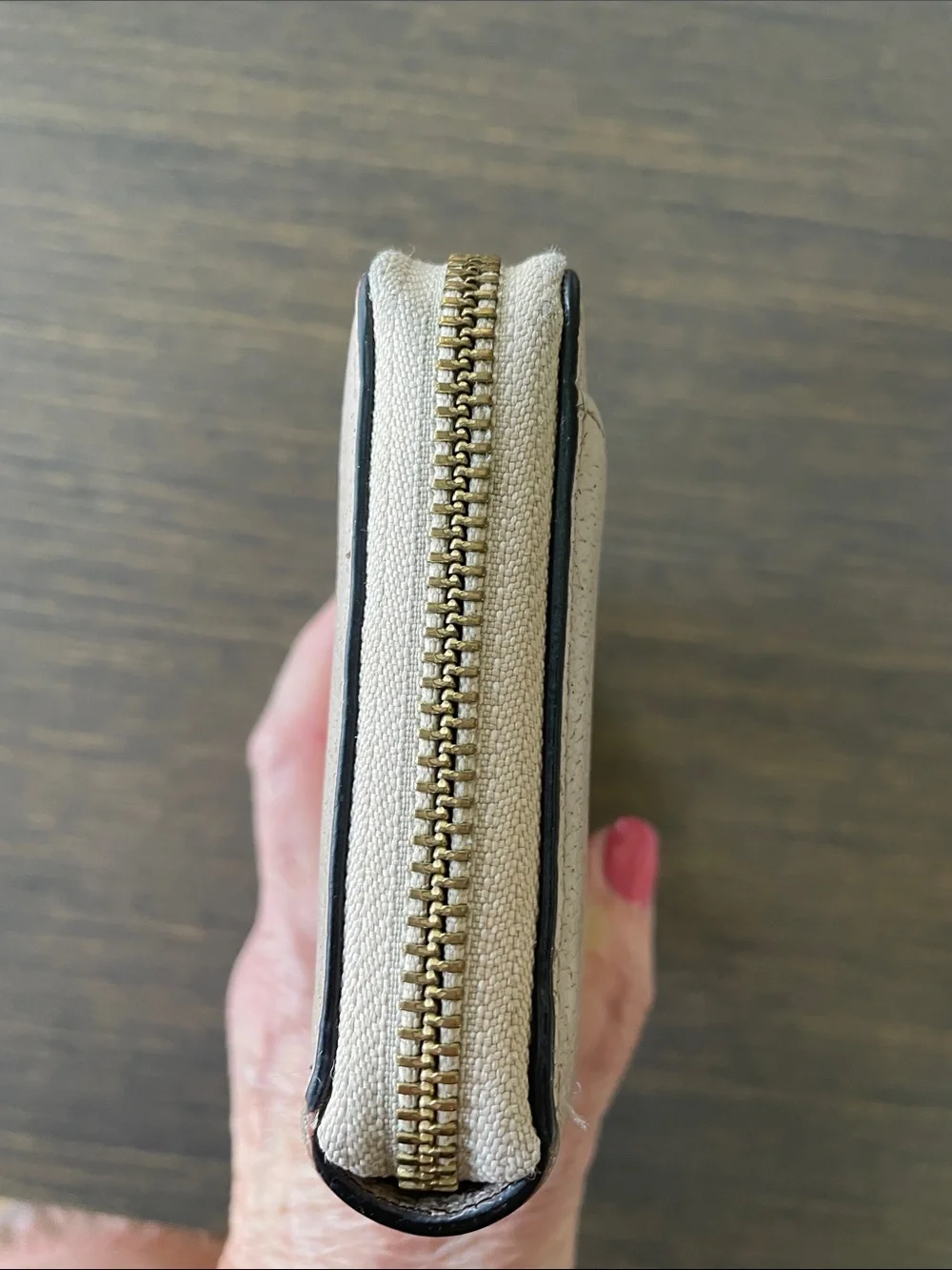 KATE SPADE GROVE STREET NEDA ZIP AROUND WALLET - Almondine (Beige) Gold Hardware